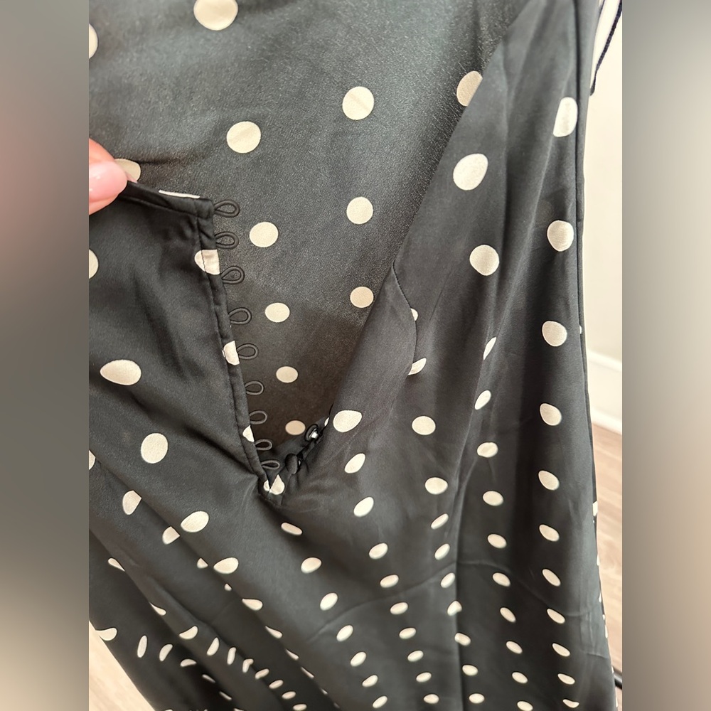 Free People, L, Black & white, polka dot, maxi dress with lace trimmings. - Picture 9 of 9